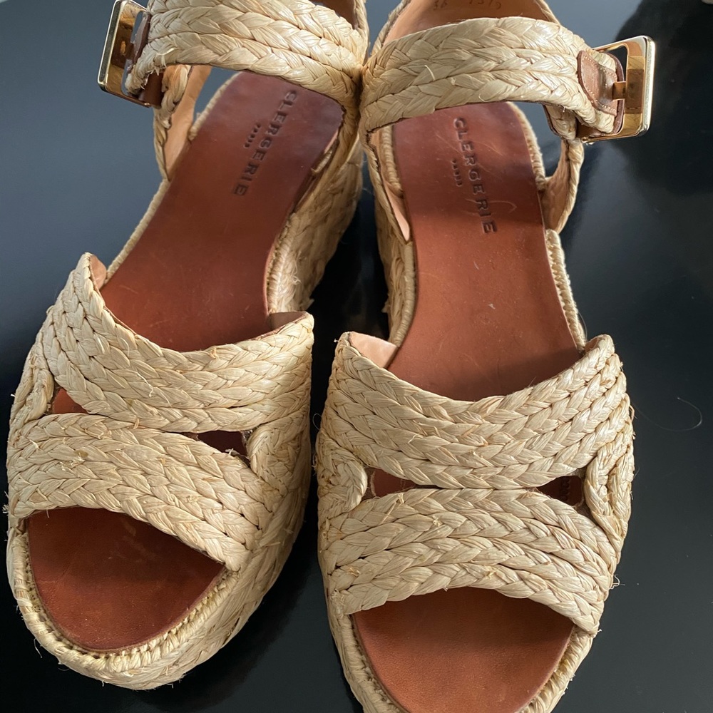 Robert Clergerie Aude Raffia wedge sandals